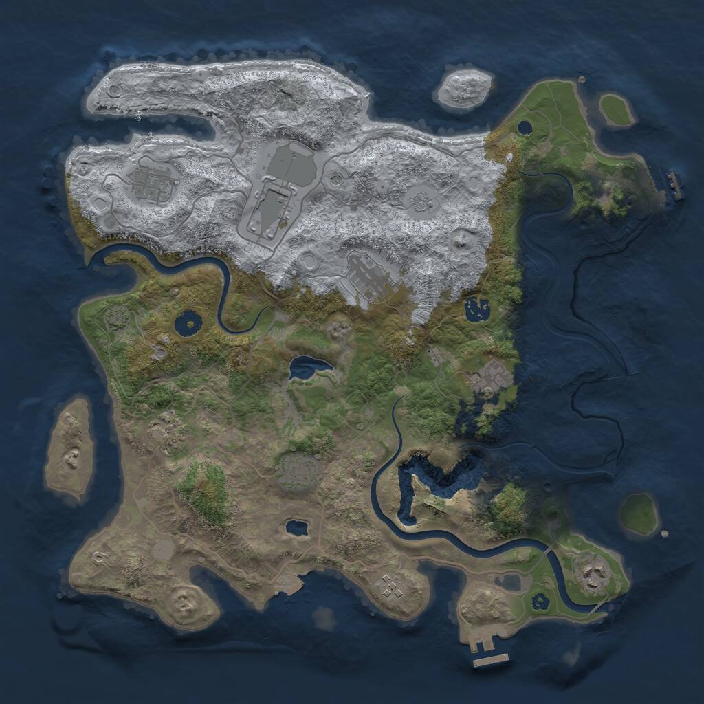 Rust Map: Procedural Map, Size: 4000, Seed: 1226681383, 15 Monuments
