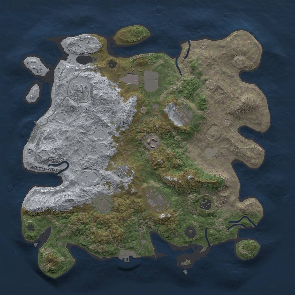 Rust Map: Procedural Map, Size: 3700, Seed: 1551431470, 16 Monuments