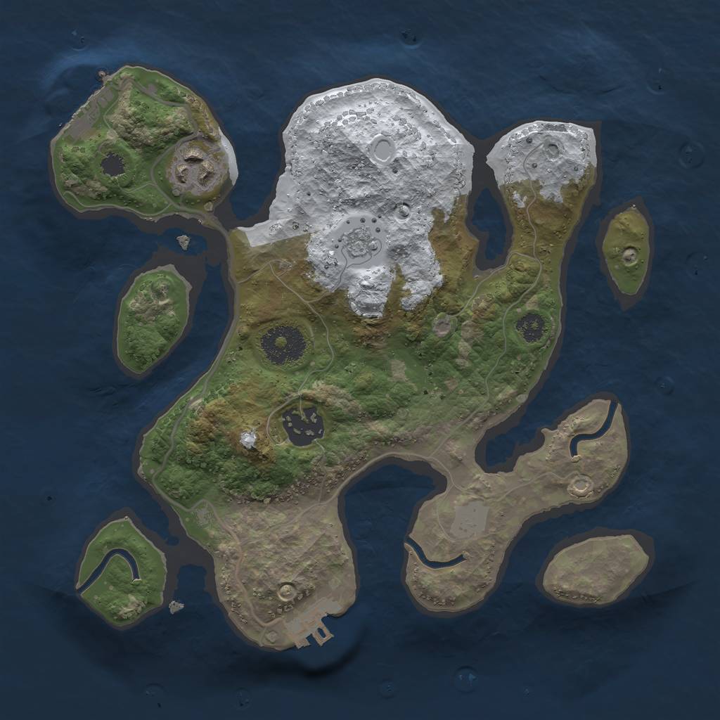 Rust Map: Procedural Map, Size: 2625, Seed: 1, 10 Monuments