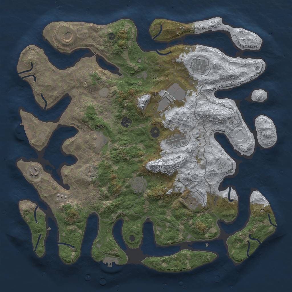 Rust Map: Procedural Map, Size: 4250, Seed: 38519, 19 Monuments