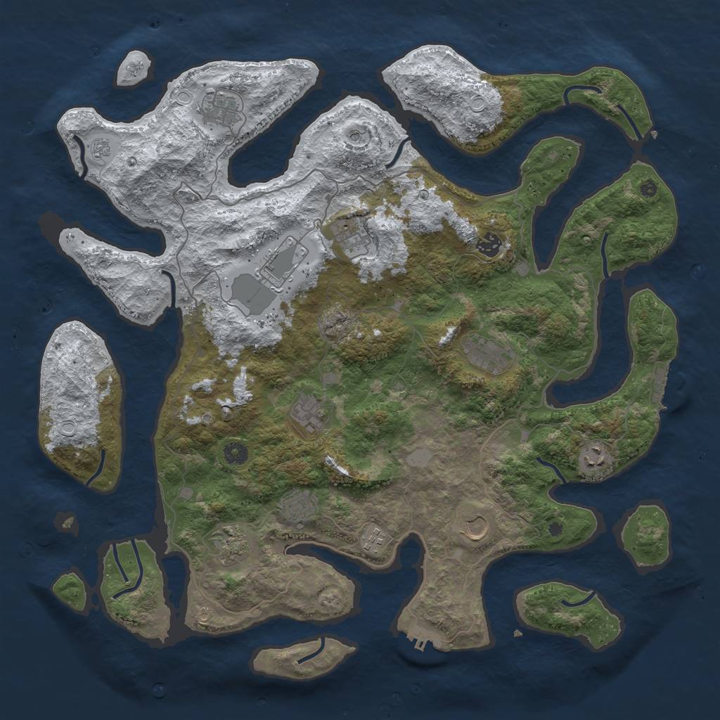 Rust Map: Procedural Map, Size: 4500, Seed: 5614349, 20 Monuments