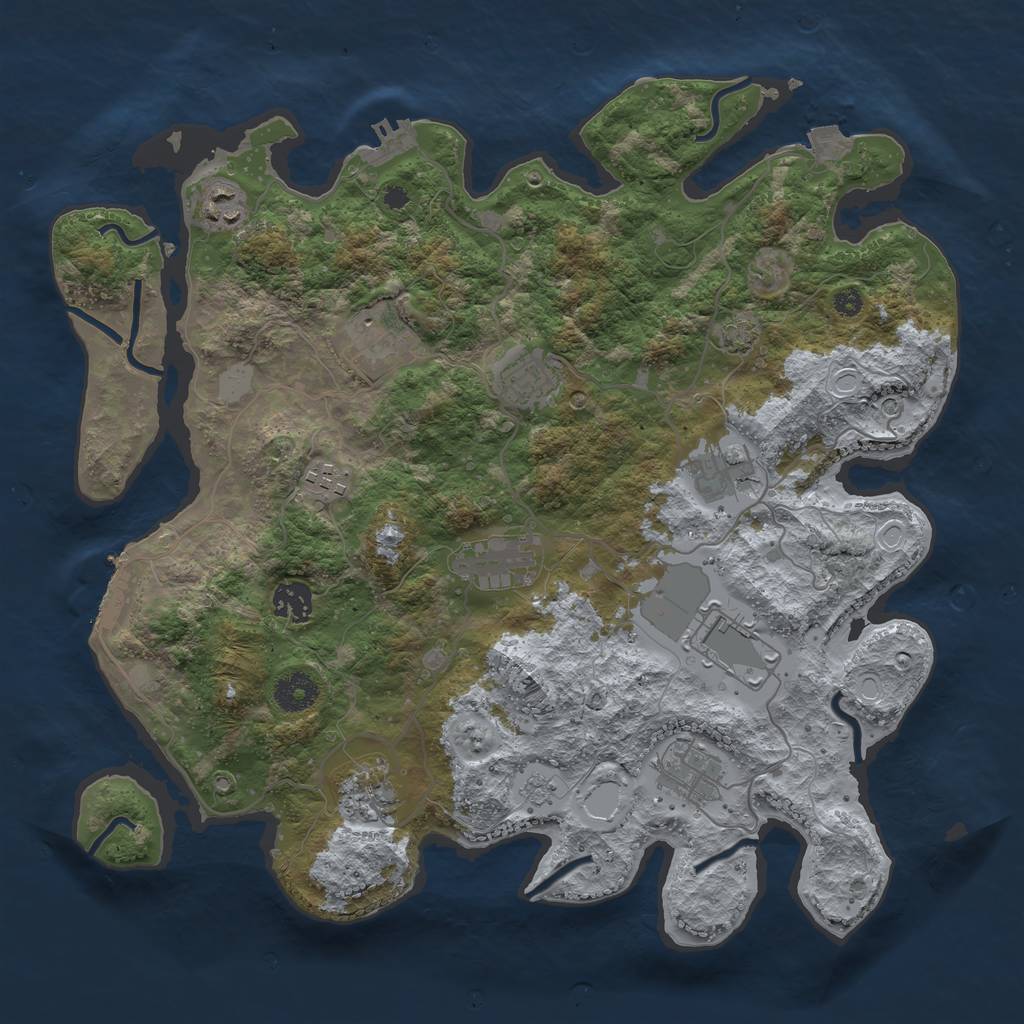 Rust Map: Procedural Map, Size: 3700, Seed: 804656551, 18 Monuments
