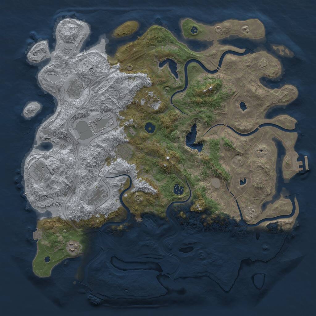 Rust Map: Procedural Map, Size: 4500, Seed: 679282, 15 Monuments