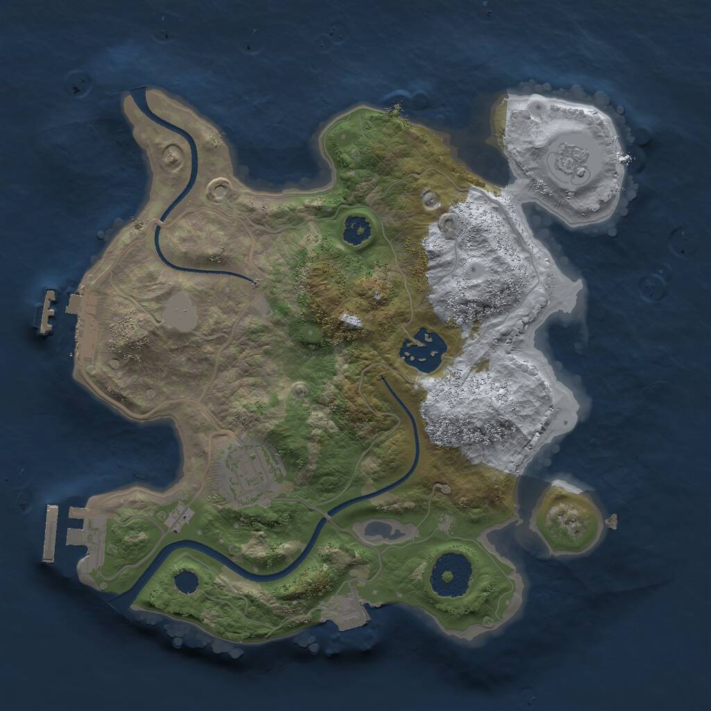 Rust Map: Procedural Map, Size: 2500, Seed: 101568445, 6 Monuments