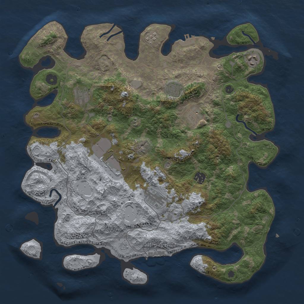Rust Map: Procedural Map, Size: 4000, Seed: 72794854, 15 Monuments