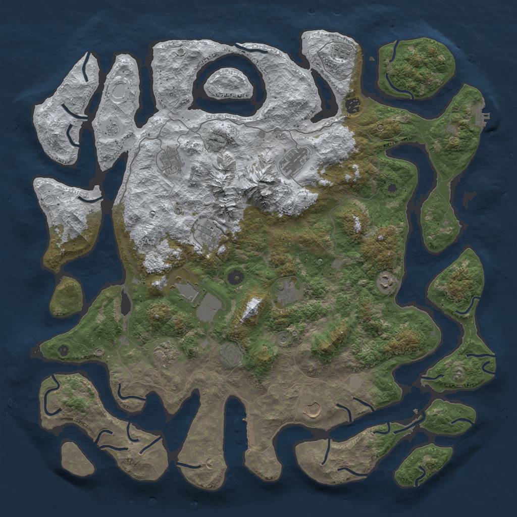 Rust Map: Procedural Map, Size: 5000, Seed: 97495633, 20 Monuments