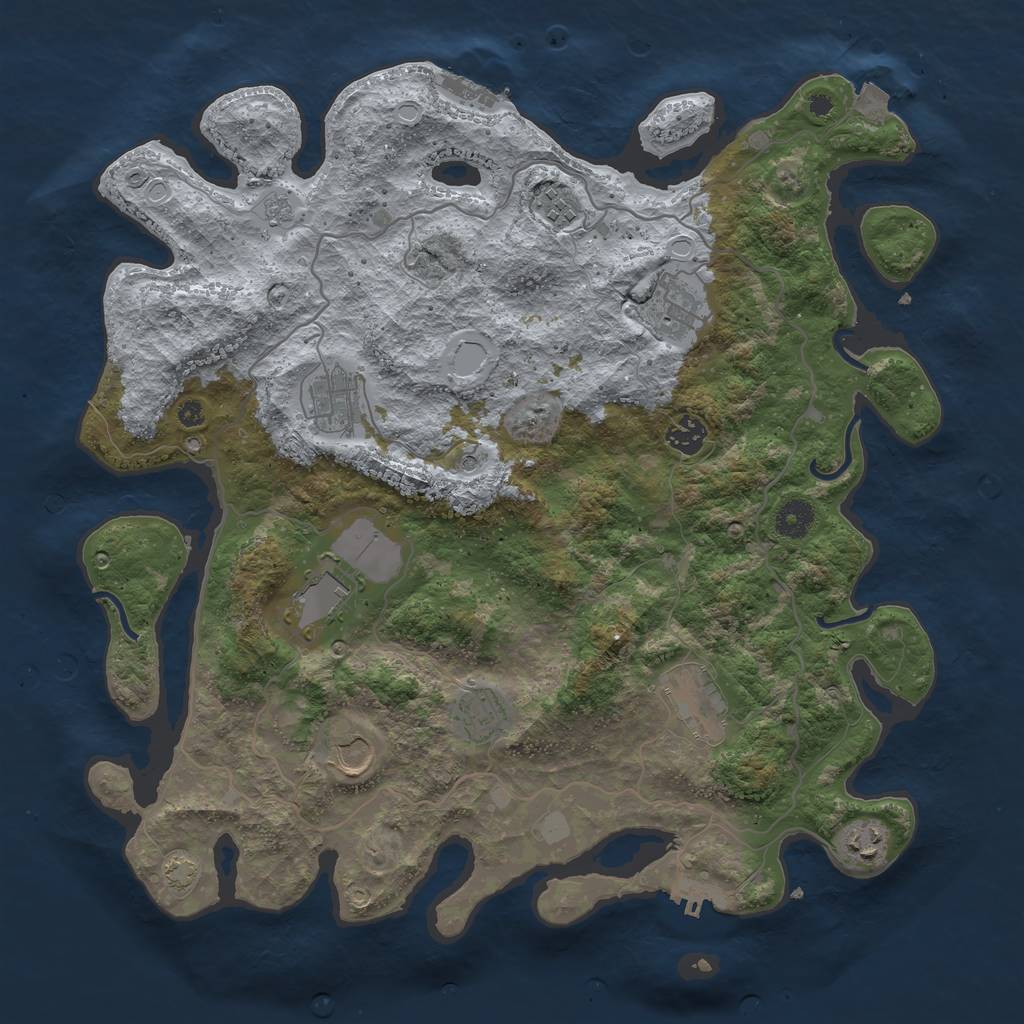 Rust Map: Procedural Map, Size: 4000, Seed: 94118040, 17 Monuments