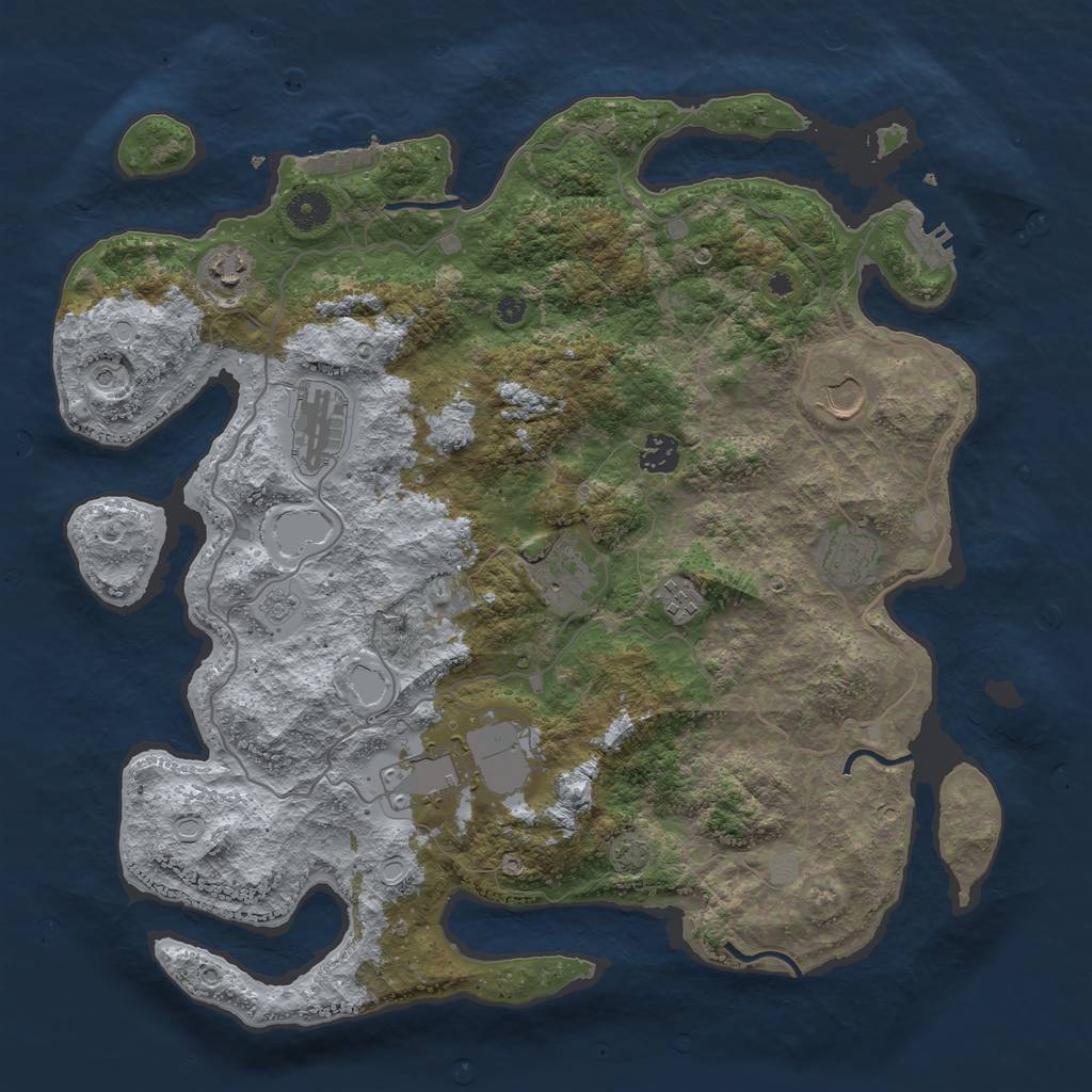 Rust Map: Procedural Map, Size: 4000, Seed: 630652357, 16 Monuments