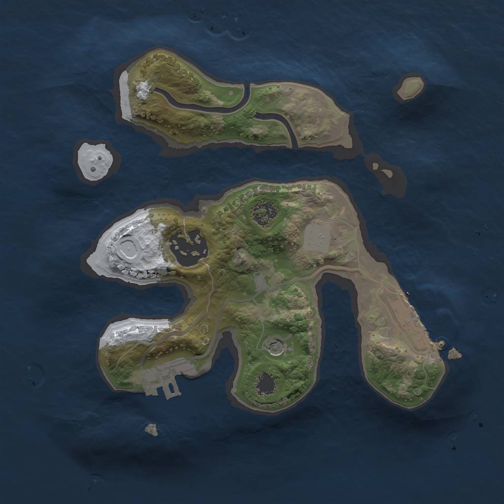 Rust Map: Procedural Map, Size: 2000, Seed: 7500, 9 Monuments