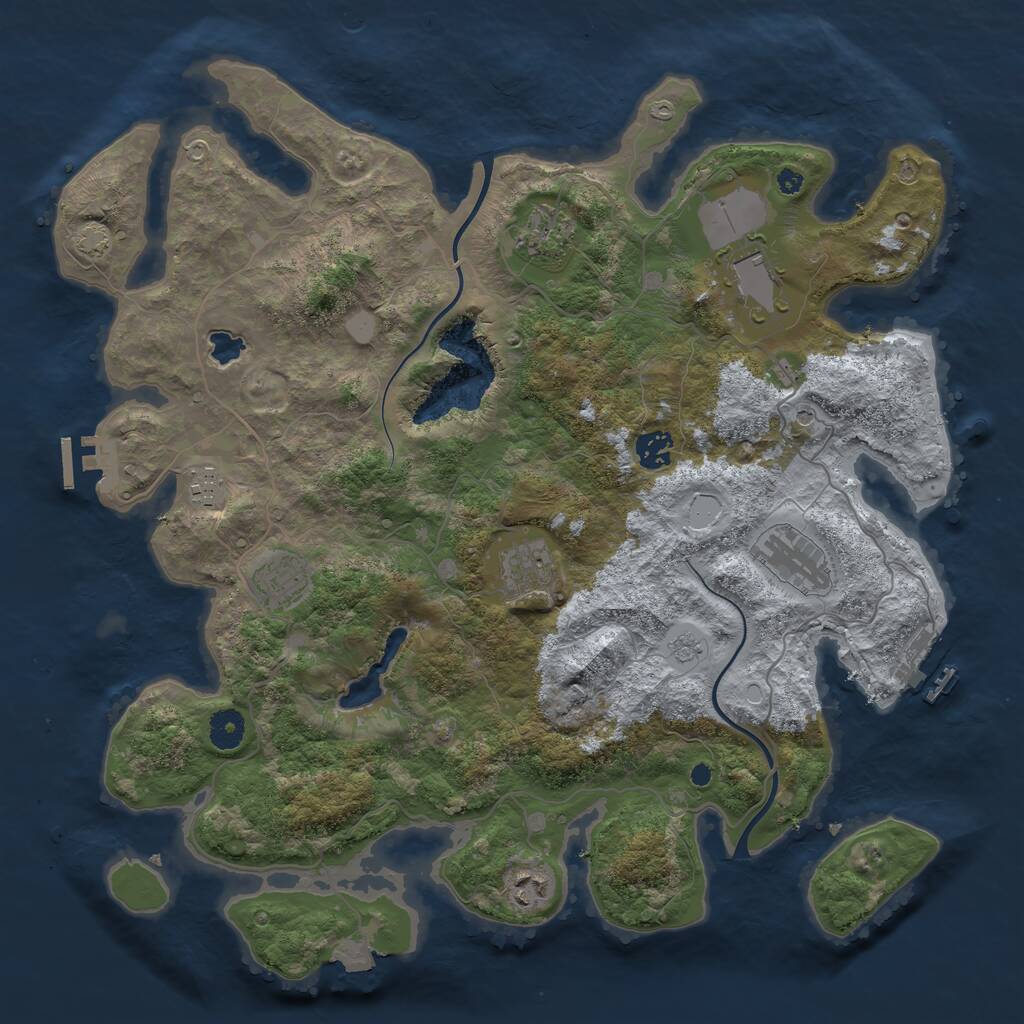 Rust Map: Procedural Map, Size: 4000, Seed: 795961258, 14 Monuments