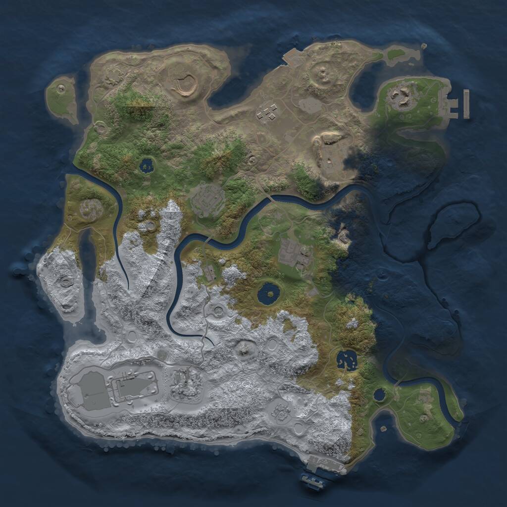 Rust Map: Procedural Map, Size: 3500, Seed: 1605204775, 15 Monuments