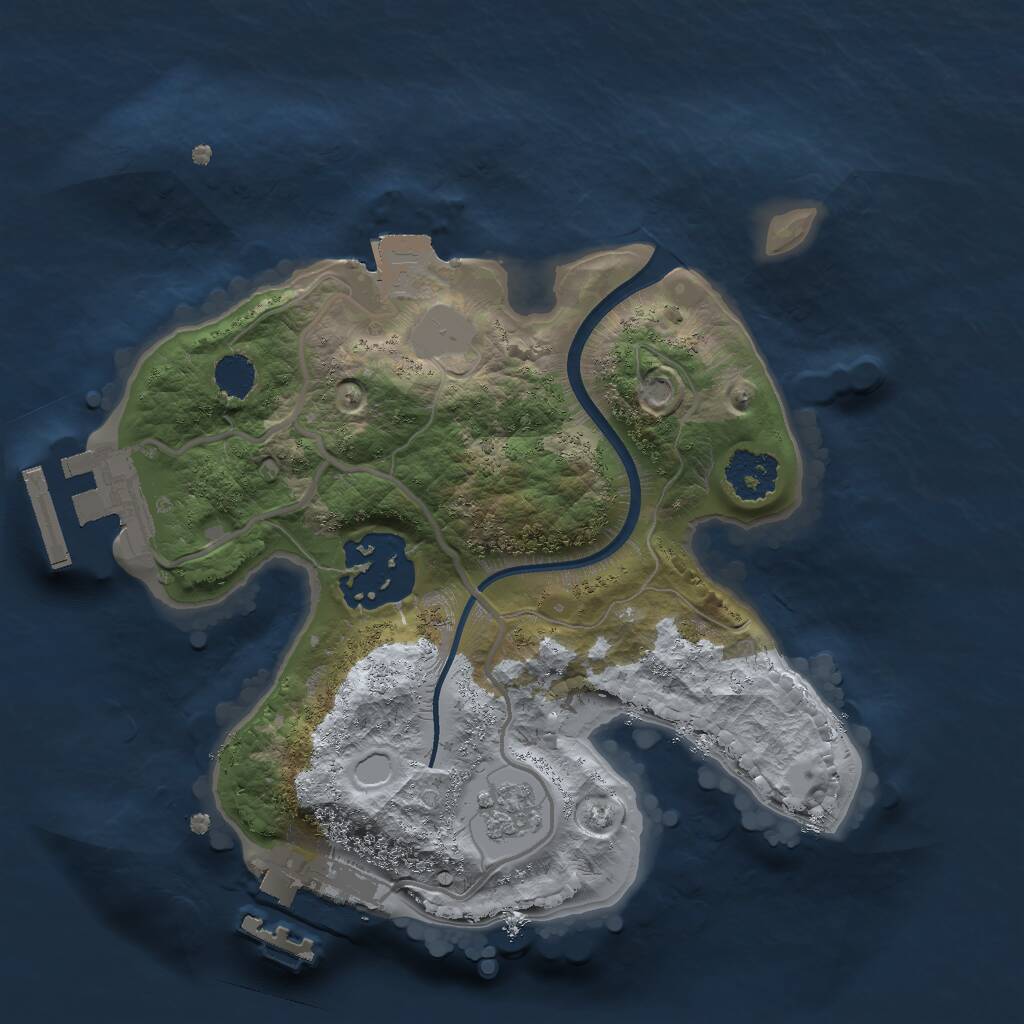 Rust Map: Procedural Map, Size: 2000, Seed: 15000, 5 Monuments