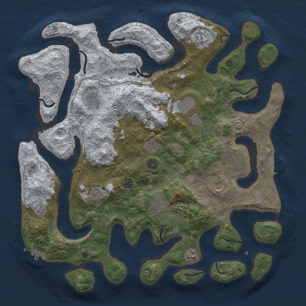 Rust Map: Procedural Map, Size: 4500, Seed: 1969553435, 20 Monuments