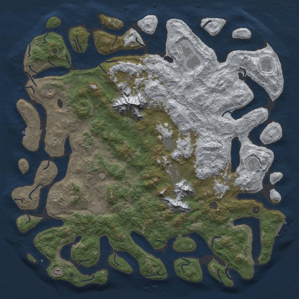 Rust Map: Procedural Map, Size: 6000, Seed: 8004820, 20 Monuments