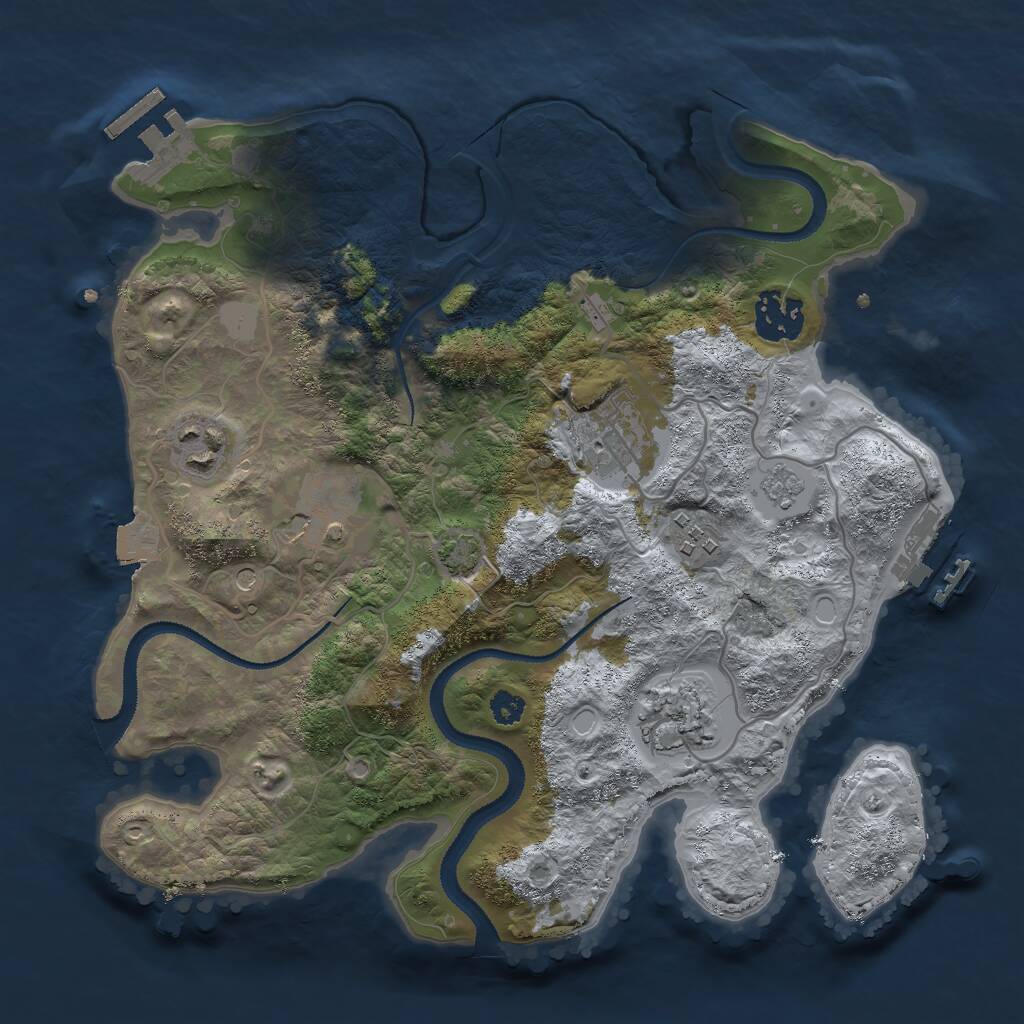 Rust Map: Procedural Map, Size: 3000, Seed: 2006796266, 12 Monuments