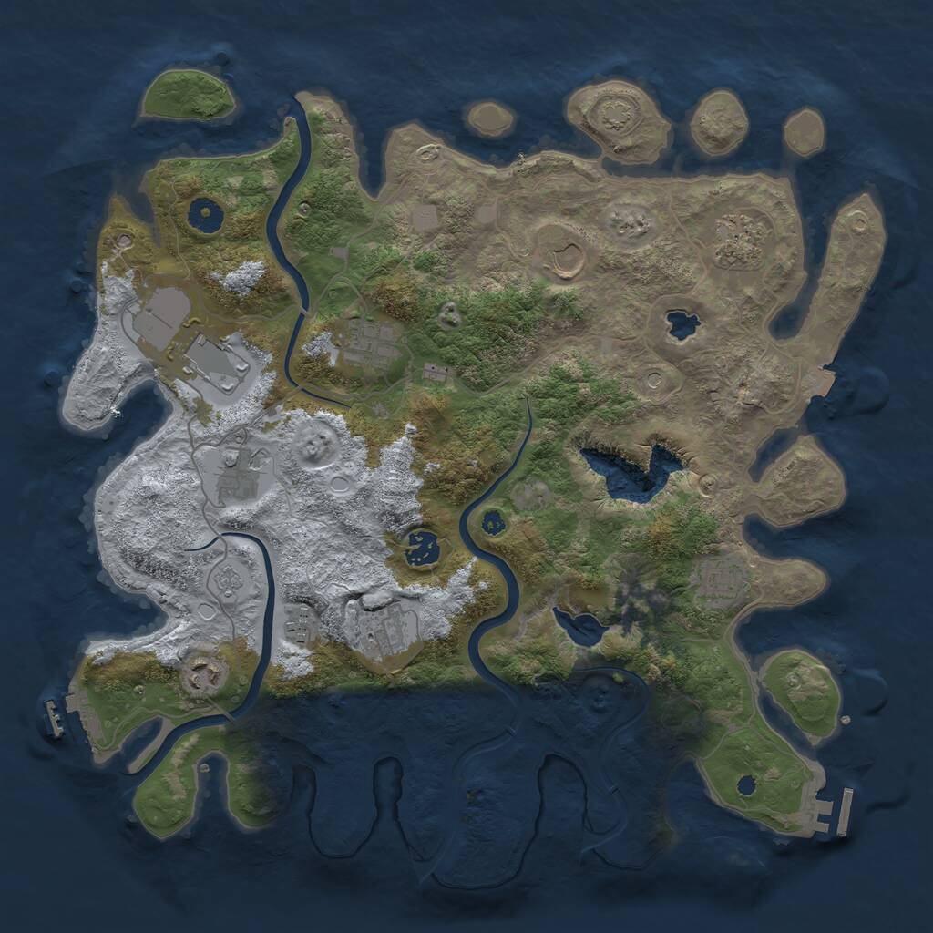 Rust Map: Procedural Map, Size: 4000, Seed: 1803781261, 16 Monuments