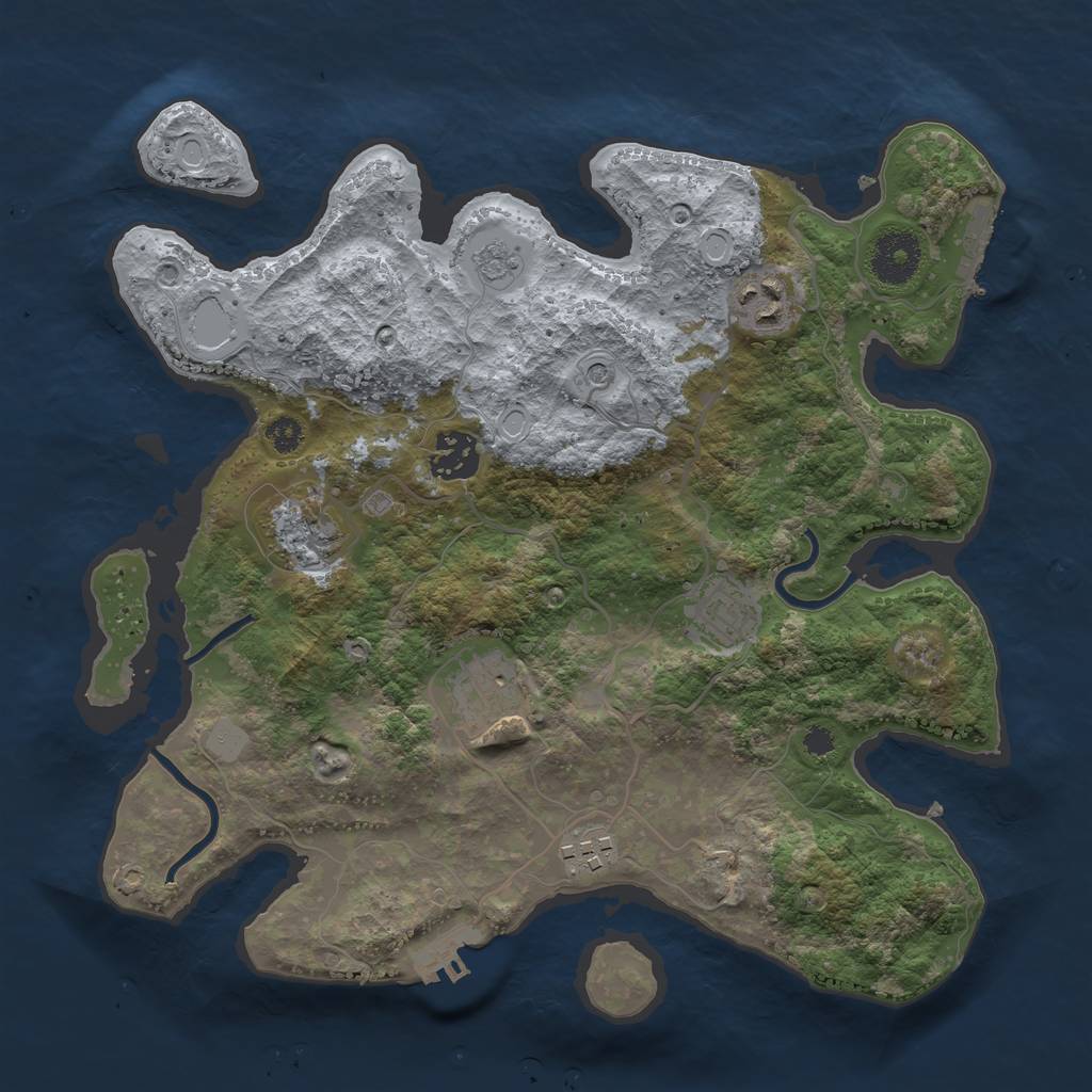 Rust Map: Procedural Map, Size: 3200, Seed: 547914123, 13 Monuments