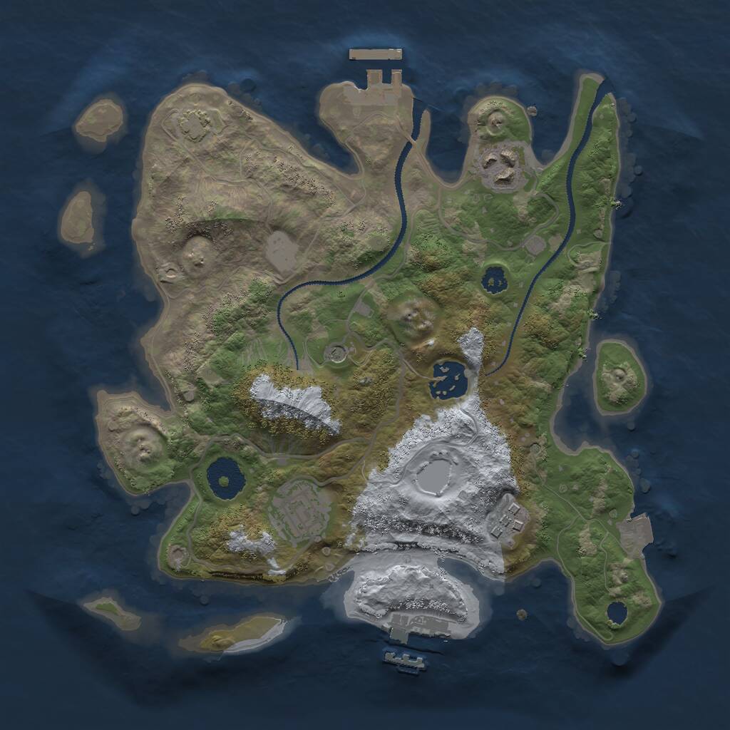 Rust Map: Procedural Map, Size: 2800, Seed: 6246536, 9 Monuments