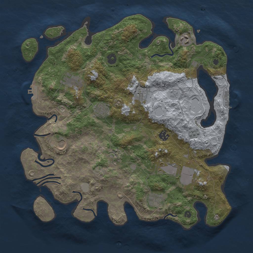 Rust Map: Procedural Map, Size: 3700, Seed: 147, 17 Monuments