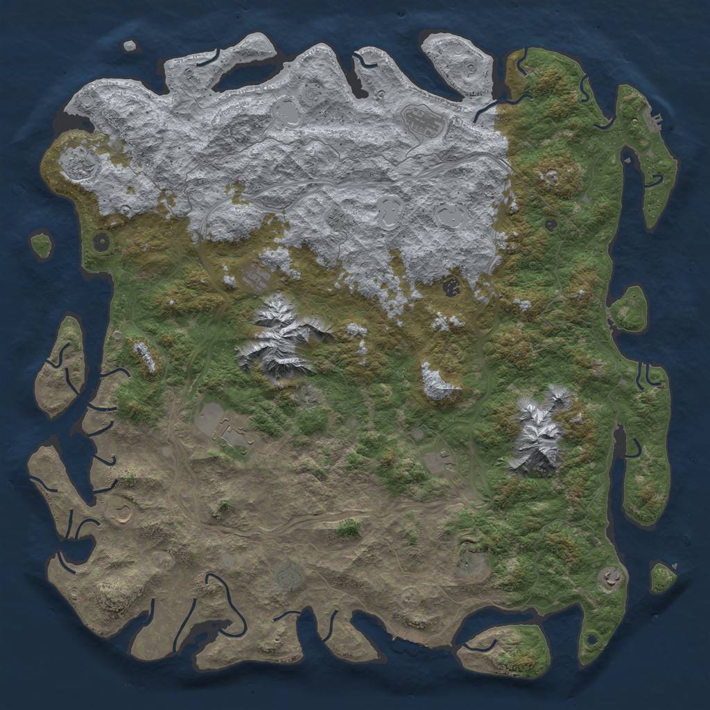 Rust Map: Procedural Map, Size: 6000, Seed: 24523, 18 Monuments