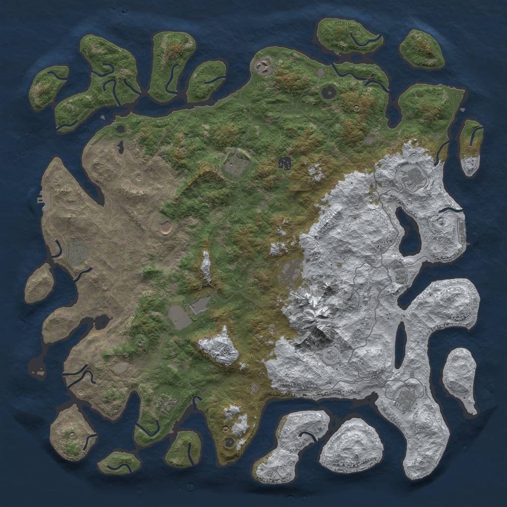 Rust Map: Procedural Map, Size: 5500, Seed: 23, 20 Monuments