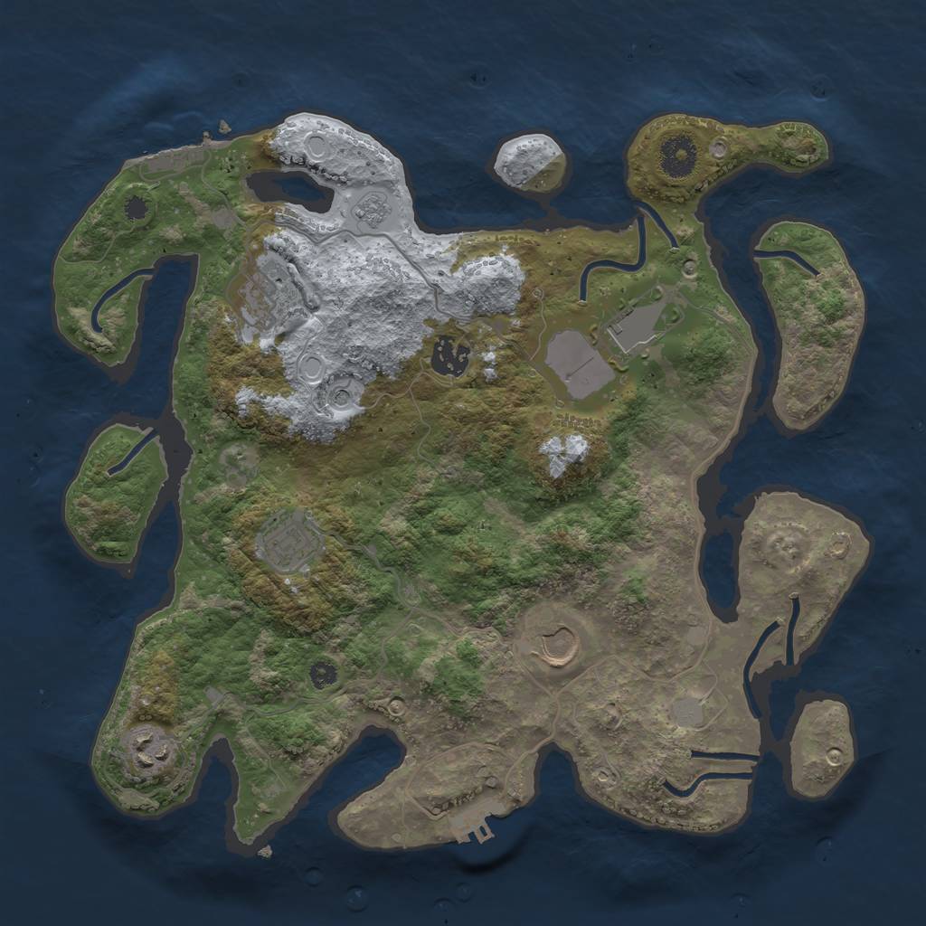 Rust Map: Procedural Map, Size: 3500, Seed: 1528547609, 13 Monuments