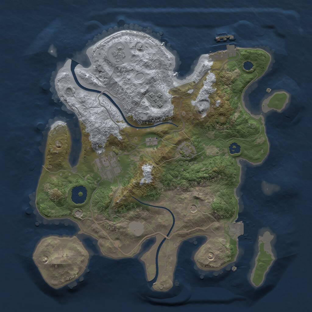 Rust Map: Procedural Map, Size: 2700, Seed: 8276736, 7 Monuments