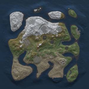 Thumbnail Rust Map: Procedural Map, Size: 3000, Seed: 16598, 15 Monuments