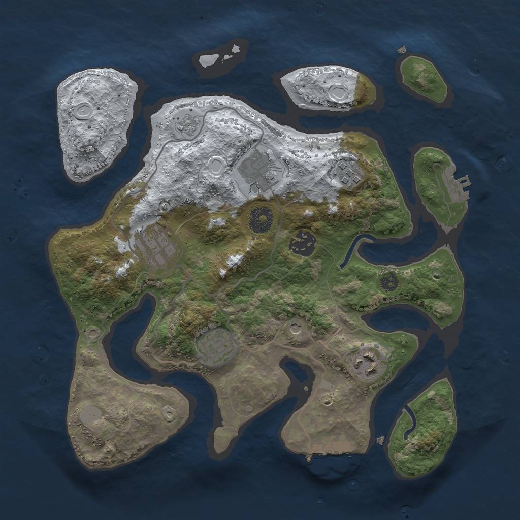 Rust Map: Procedural Map, Size: 3000, Seed: 16598, 15 Monuments