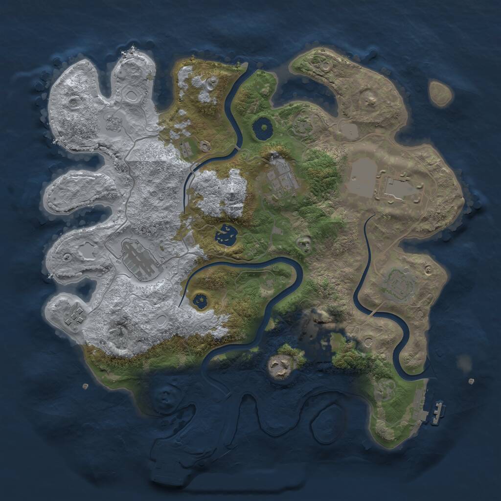 Rust Map: Procedural Map, Size: 3512, Seed: 1399756453, 14 Monuments