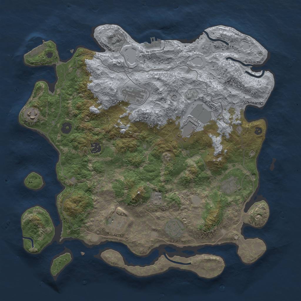 Rust Map: Procedural Map, Size: 4000, Seed: 686359749, 15 Monuments