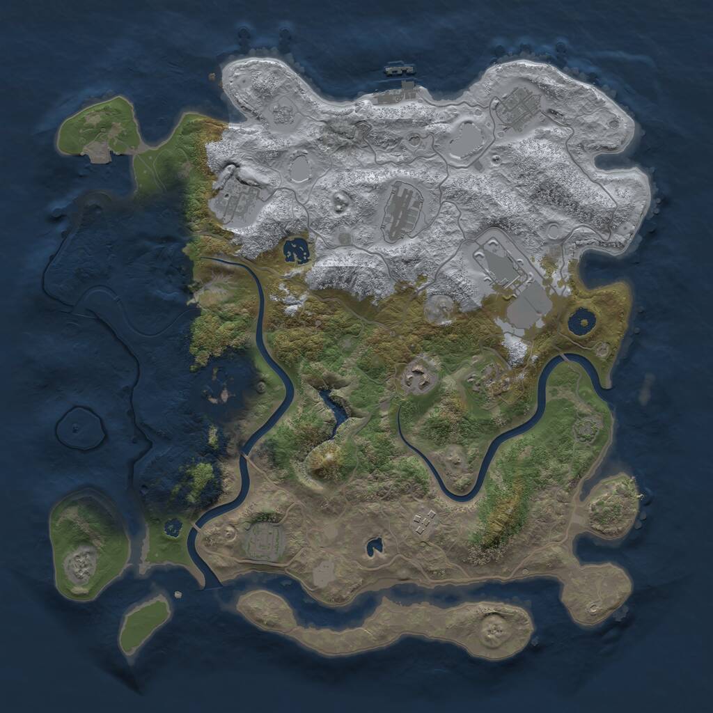 Rust Map: Procedural Map, Size: 4000, Seed: 686359749, 15 Monuments