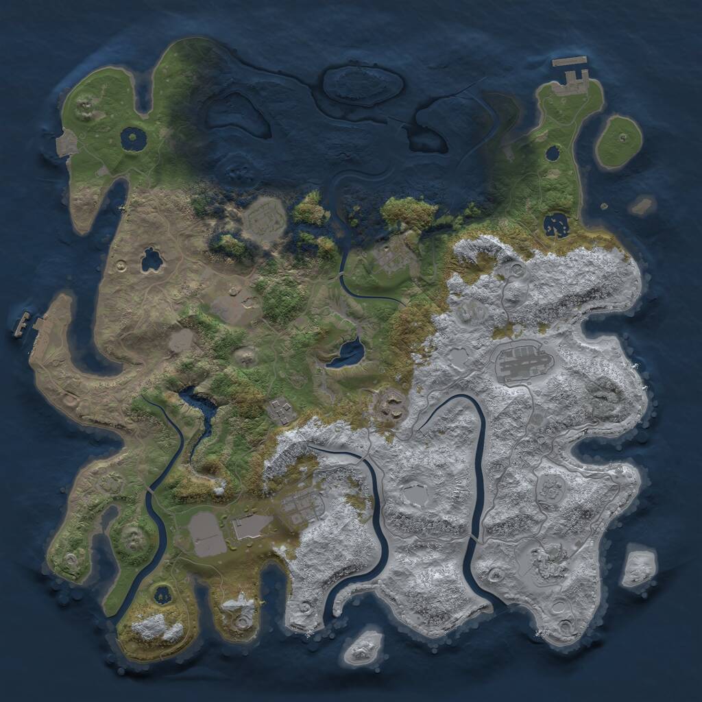 Rust Map: Procedural Map, Size: 4100, Seed: 31211127, 16 Monuments