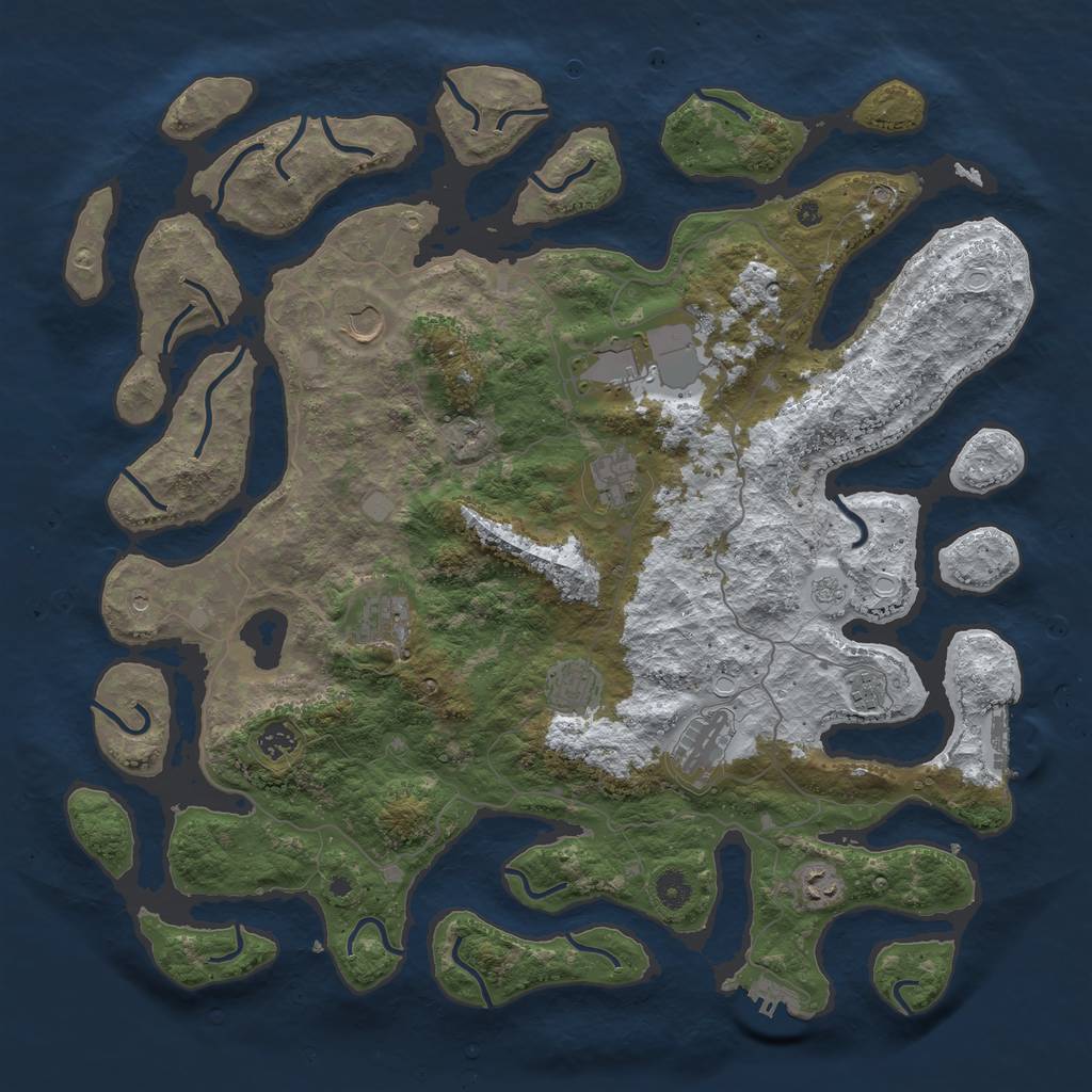 Rust Map: Procedural Map, Size: 4500, Seed: 548795, 18 Monuments