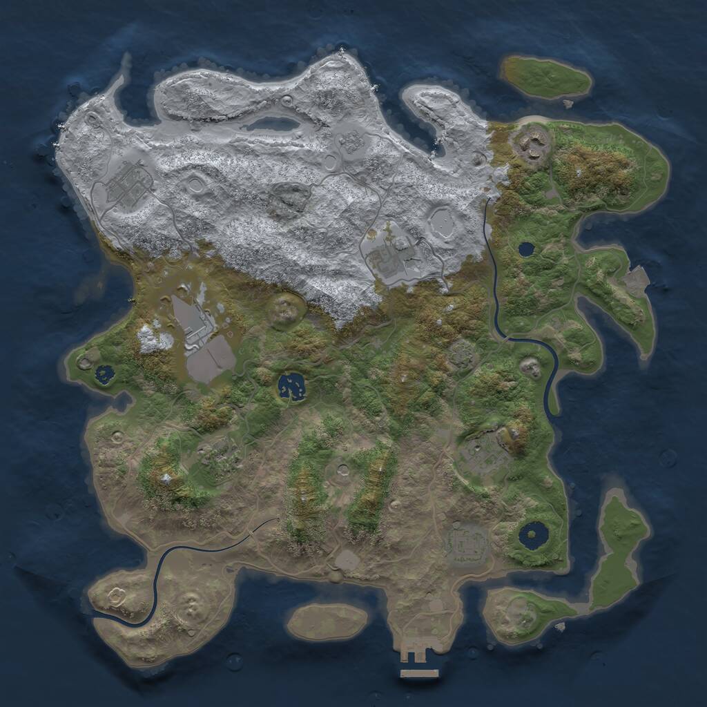 Rust Map: Procedural Map, Size: 3750, Seed: 15, 13 Monuments