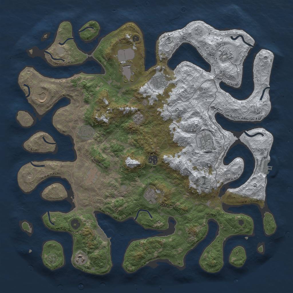 Rust Map: Procedural Map, Size: 4500, Seed: 1856608742, 20 Monuments
