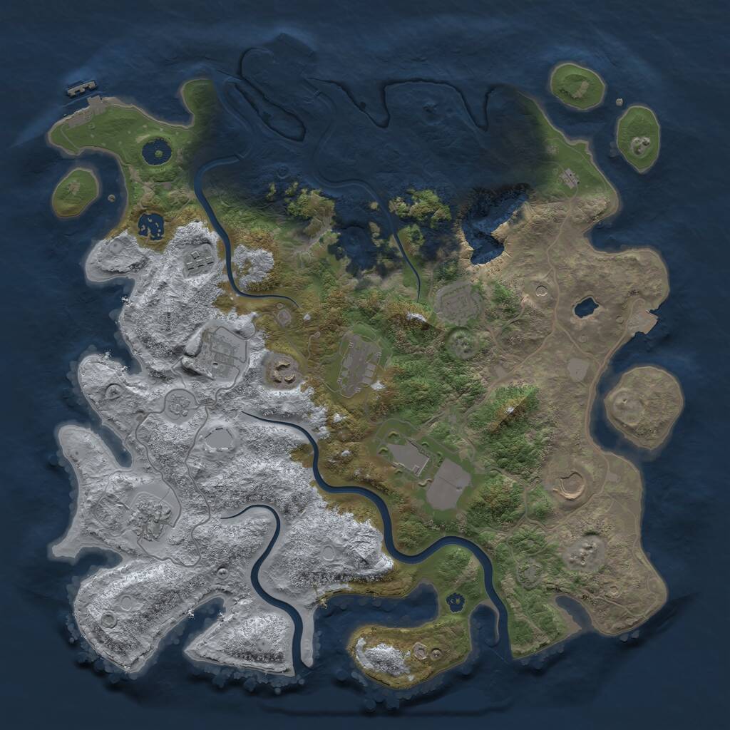 Rust Map: Procedural Map, Size: 4000, Seed: 5214522, 15 Monuments