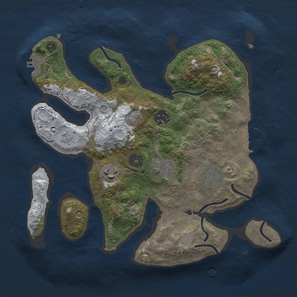 Rust Map: Procedural Map, Size: 3000, Seed: 1994, 13 Monuments