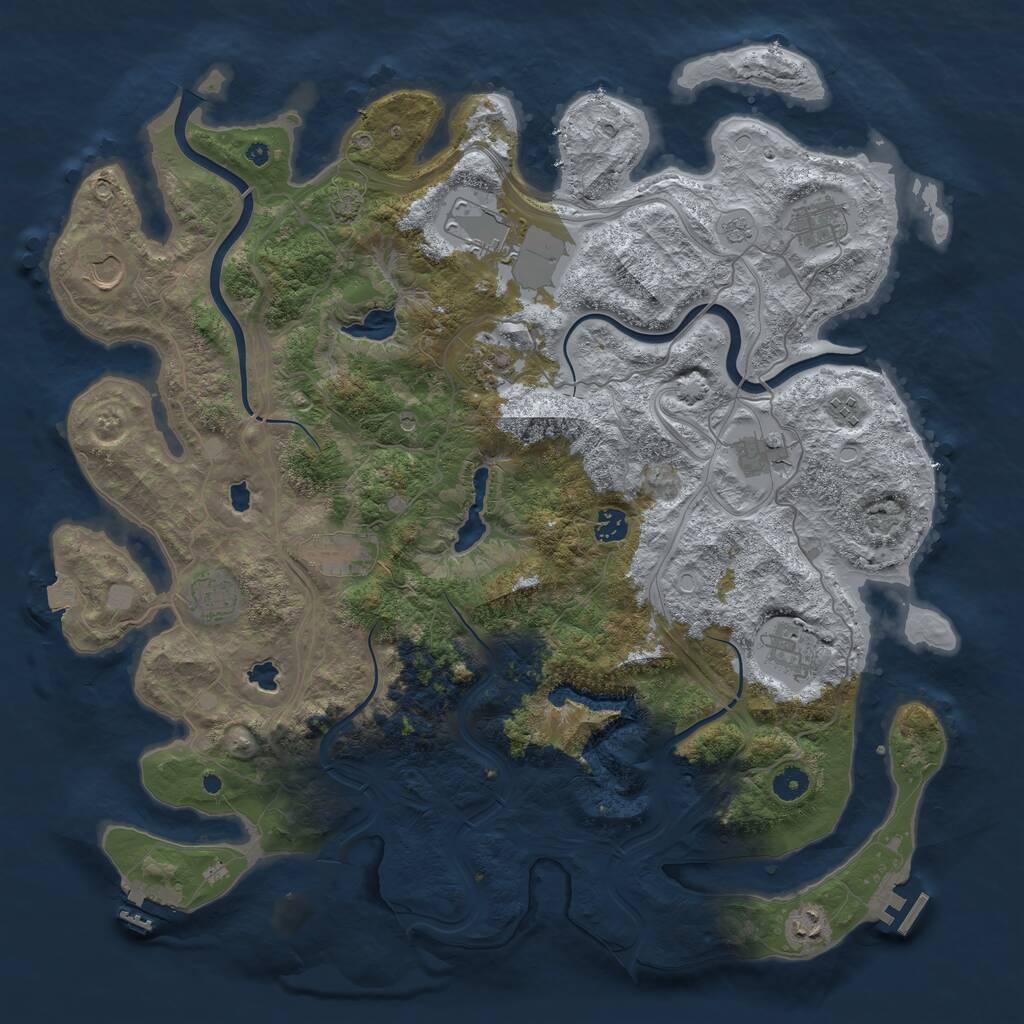Rust Map: Procedural Map, Size: 4500, Seed: 20322, 17 Monuments