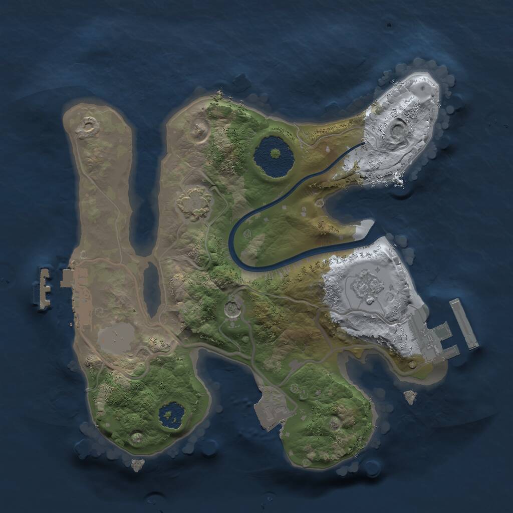 Rust Map: Procedural Map, Size: 1969, Seed: 56243, 6 Monuments