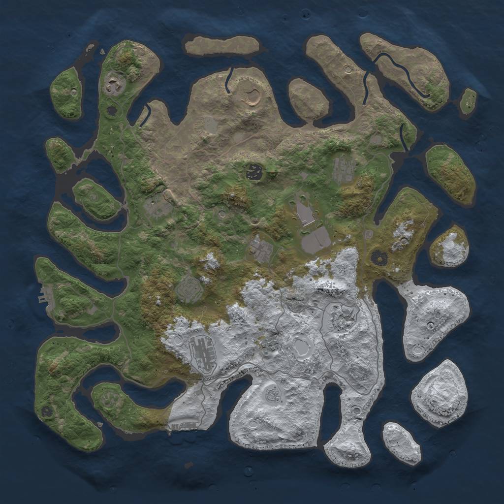 Rust Map: Procedural Map, Size: 4500, Seed: 57848985, 20 Monuments