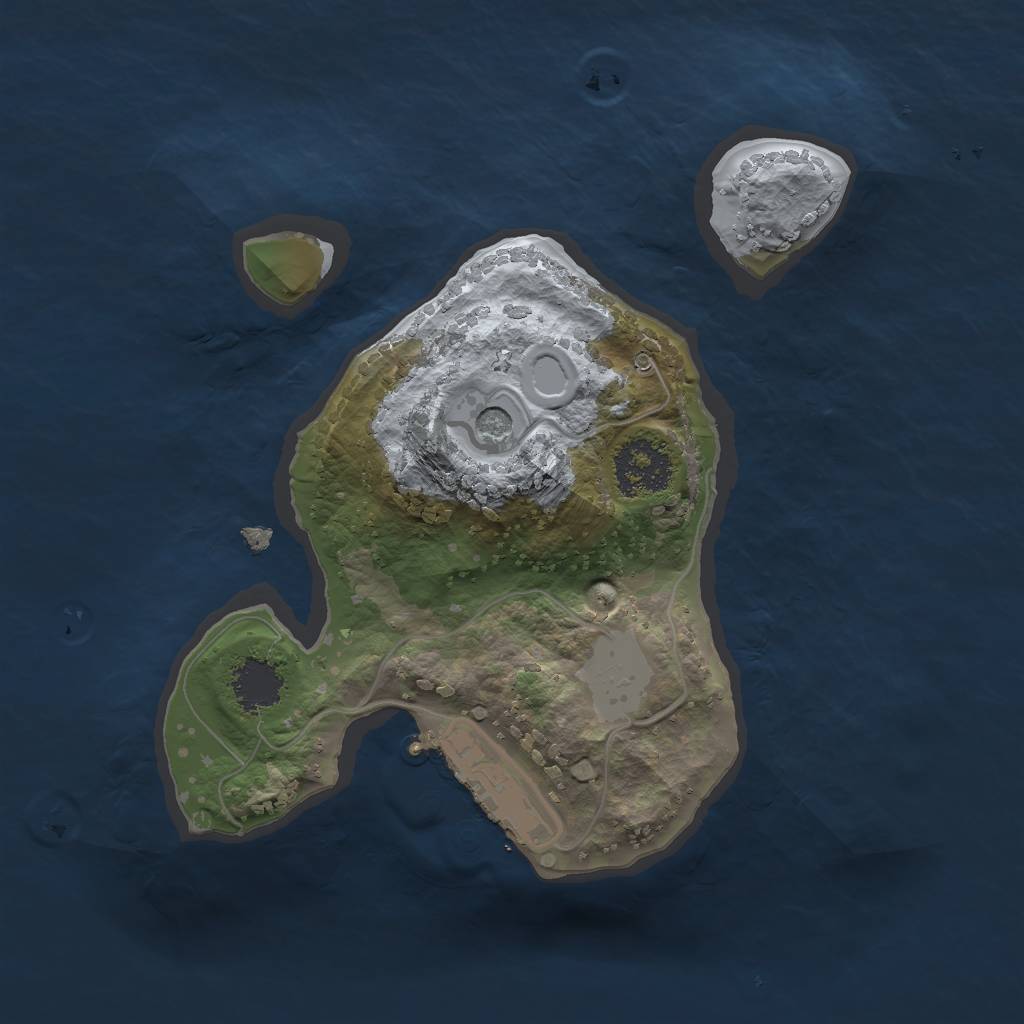 Rust Map: Procedural Map, Size: 1800, Seed: 1, 5 Monuments