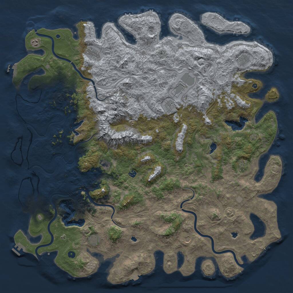 Rust Map: Procedural Map, Size: 6000, Seed: 449957189, 17 Monuments