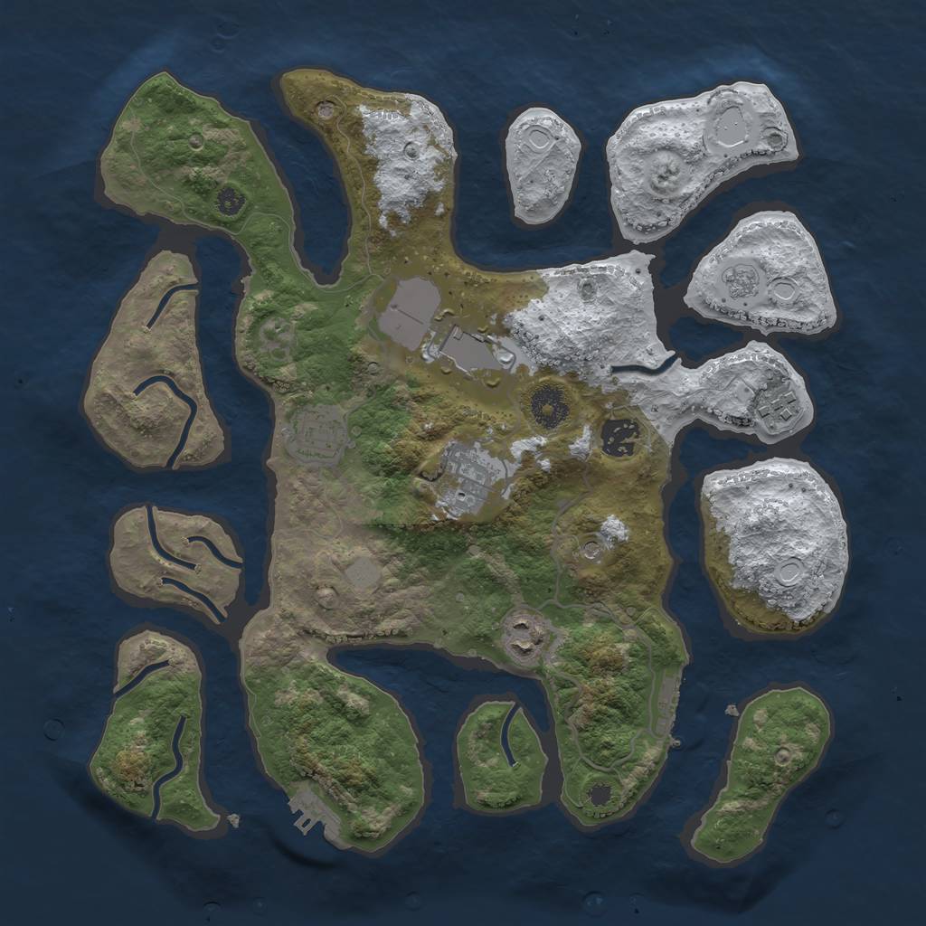 Rust Map: Procedural Map, Size: 3500, Seed: 2123995148, 15 Monuments