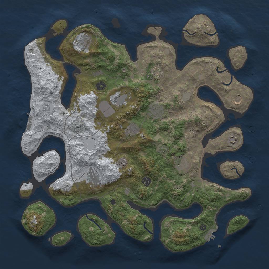 Rust Map: Procedural Map, Size: 4250, Seed: 384331302, 20 Monuments