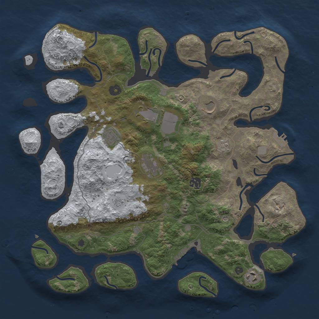 Rust Map: Procedural Map, Size: 4000, Seed: 247, 16 Monuments