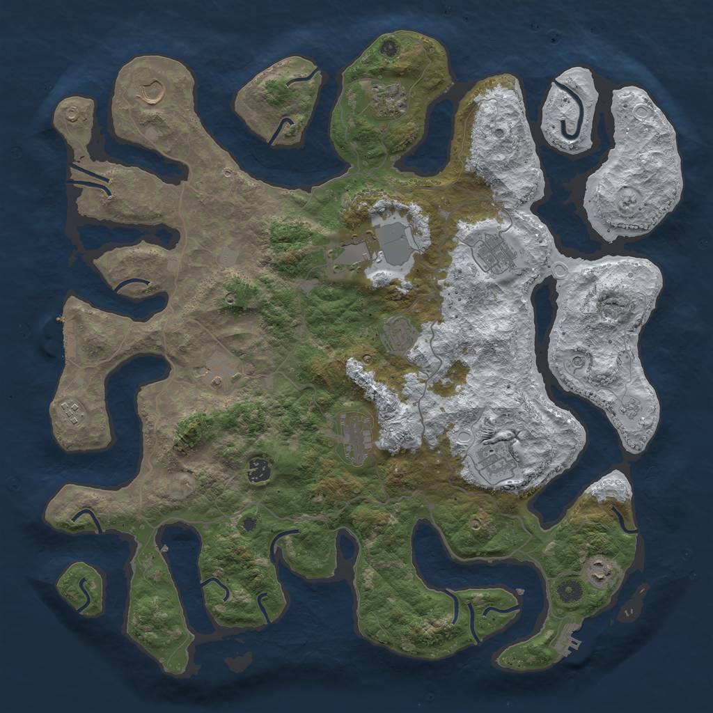 Rust Map: Procedural Map, Size: 4500, Seed: 2015410653, 20 Monuments