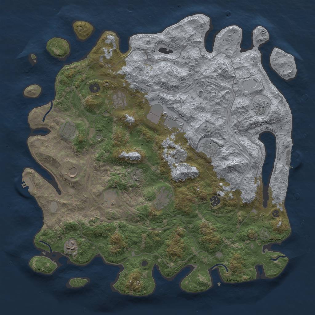 Rust Map: Procedural Map, Size: 4500, Seed: 548531959, 18 Monuments