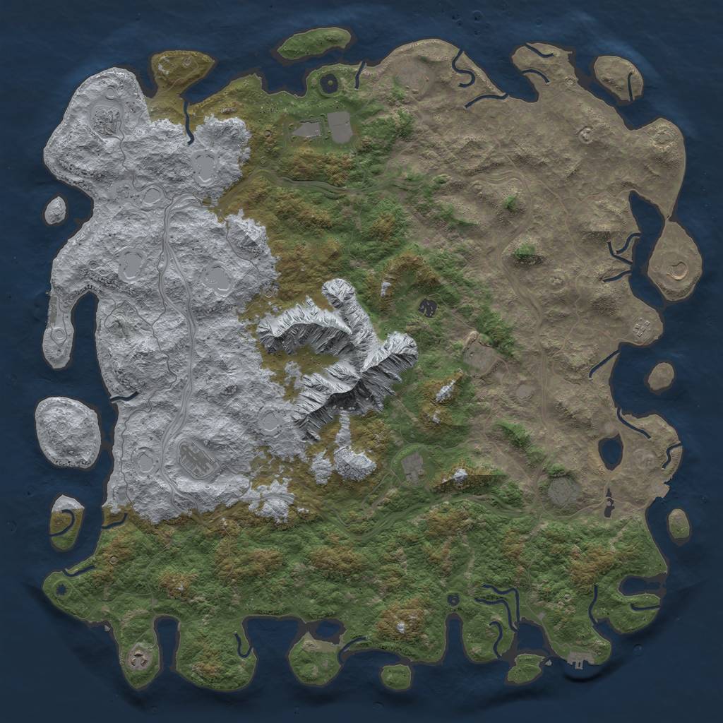 Rust Map: Procedural Map, Size: 6000, Seed: 797876728, 19 Monuments