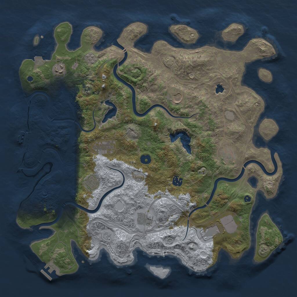 Rust Map: Procedural Map, Size: 4300, Seed: 544008515, 15 Monuments